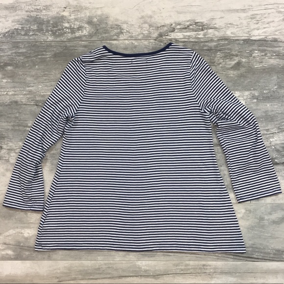 GAP Kids Navy Striped 3/4 Sleeve Nautical Sz 12 - Picture 4 of 5
